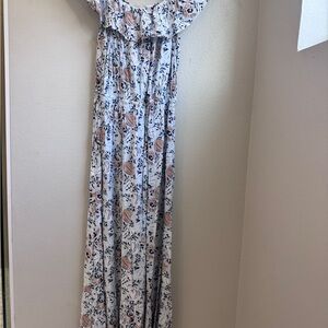 LOFT Floral Print Dress with Ruffle Detail